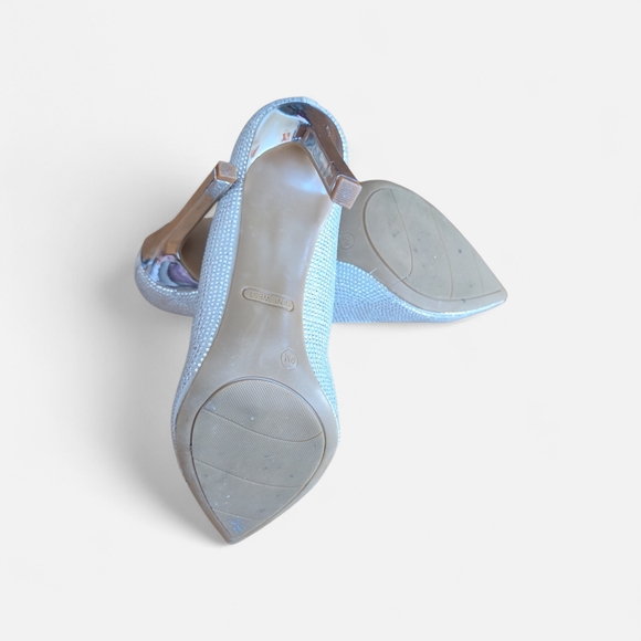 Nine West Tatiah Glass Crystal Encrusted Cinderella Heels Size 9 - Picture 8 of 8